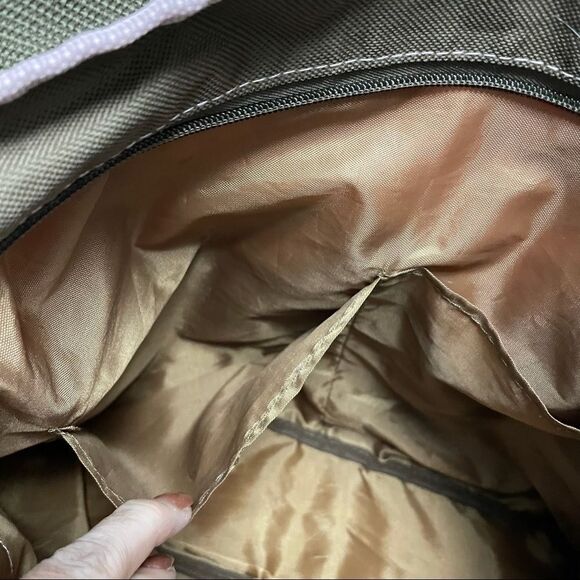 Ellie & Luke Diaper Bag Pink and Khaki Flowers and Hearts - Picture 7 of 12